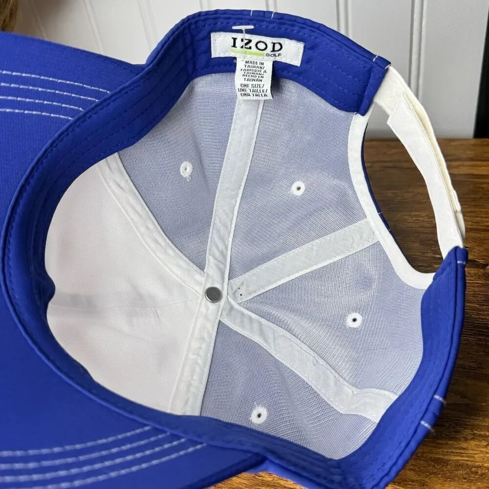 IZOD Golf NWOT Vintage Adjustable Hat Cap Mens Blue White Painters 80s 90s Y2K